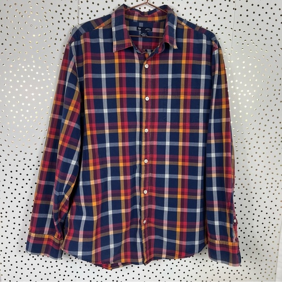 Gap Classic Fit Madras Plaid Button Up Shirt - Picture 1 of 8